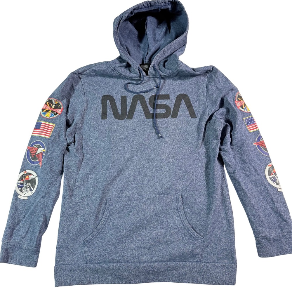 NASA Hoodie Mission Patches Aldrin Family Foundation XL Blue